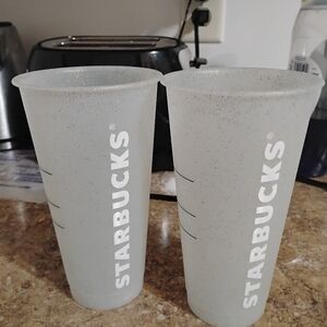 Starbucks Frosted Reusable Cups Set Of 2